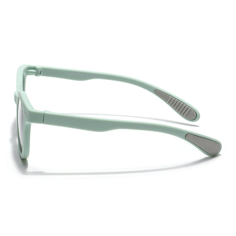 Foldable Round Polarized Sunglasses for Kids -6 yrs To 12 yrs (Black Lens | Parrot Green Frame - PMG5910)