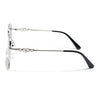 Oversize Sunglasses (Grey & Clear Lens | Silver Frame - MG6034)