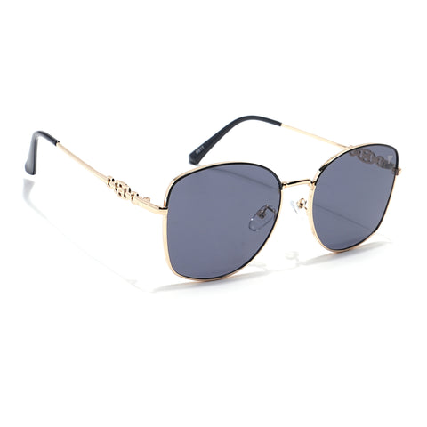 Oversize Sunglasses (Black Lens | Golden Frame - MG6035)