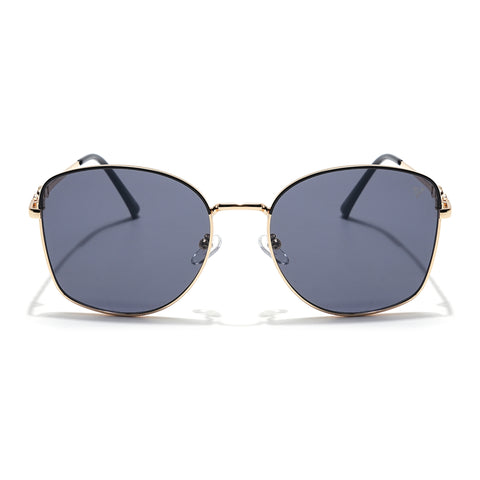 Oversize Sunglasses (Black Lens | Golden Frame - MG6035)