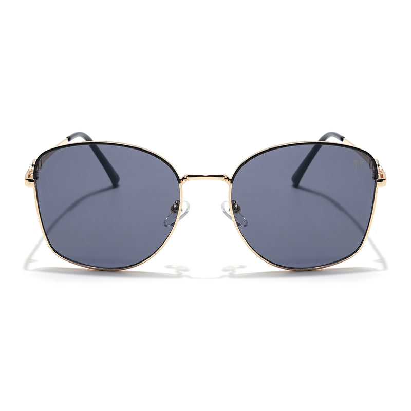 Oversize Sunglasses (Black Lens | Golden Frame - MG6035)