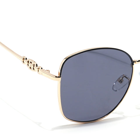 Oversize Sunglasses (Black Lens | Golden Frame - MG6035)