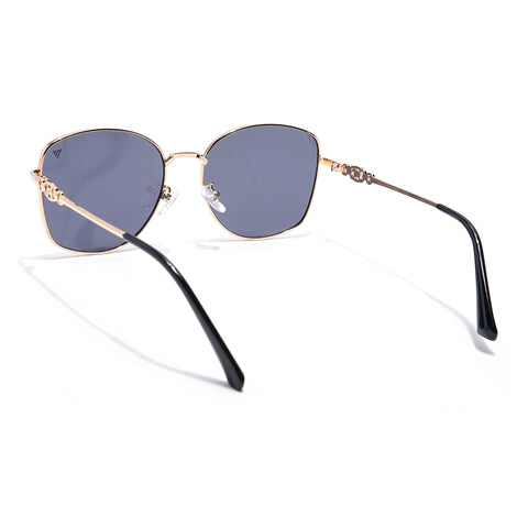Oversize Sunglasses (Black Lens | Golden Frame - MG6035)