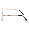 Oversize Sunglasses (Grey & Pink Lens | Golden Frame - MG6036)