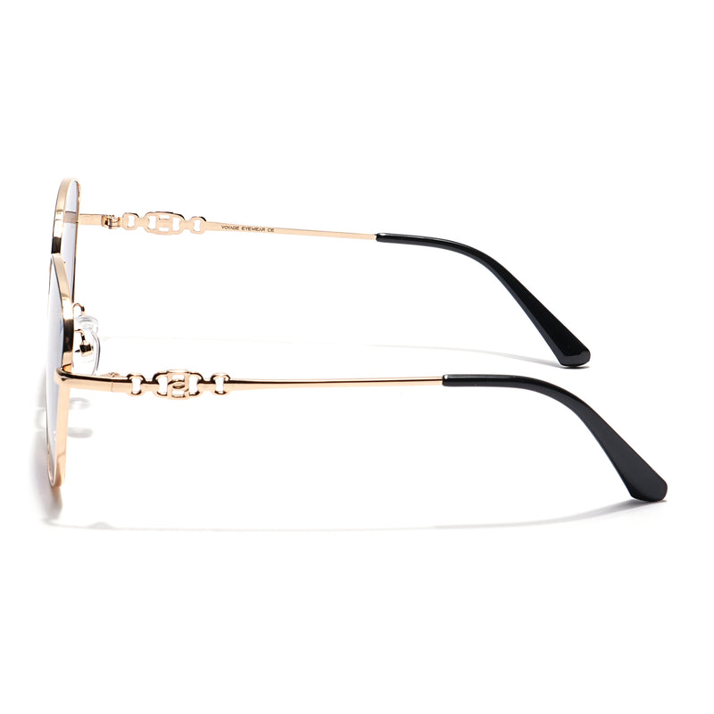 Oversize Sunglasses (Grey & Pink Lens | Golden Frame - MG6036)