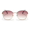 Oversize Sunglasses (Brown & Clear Lens | Golden Frame - MG6037)