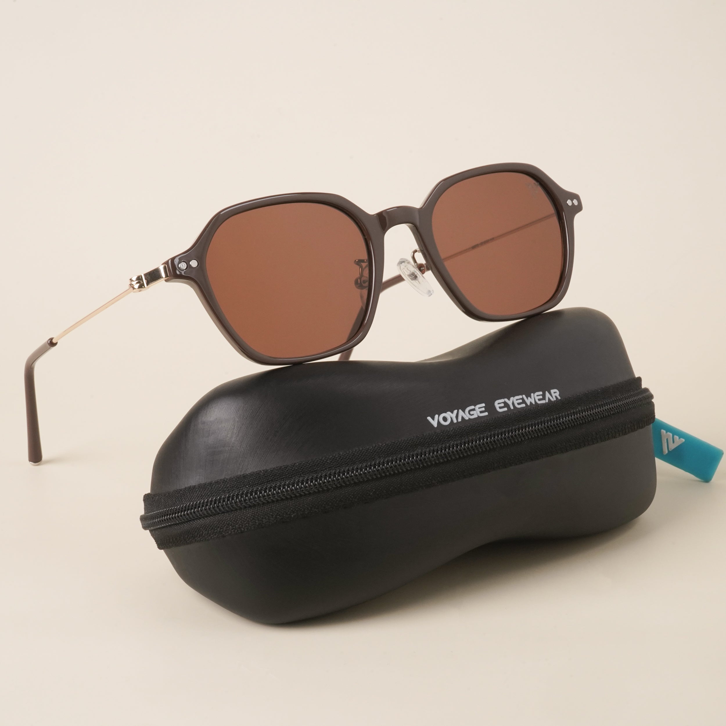 Voyage Brown Oval Sunglasses - MG3889