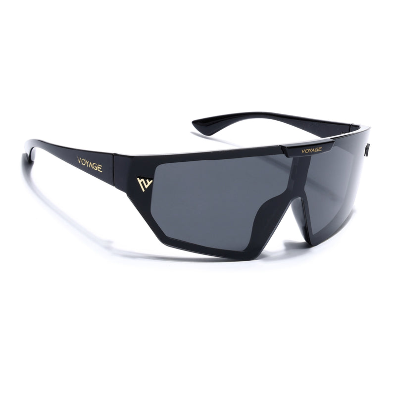 Falcon | Black Wrap Around Polarized Sunglasses | PMG5858
