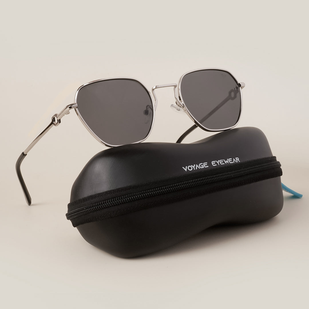 Voyage Silver-Black Retro Square Sunglasses - MG2778