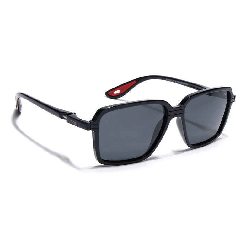 Hydra | Shine Black Polarized Square Sunglasses | PMG6653