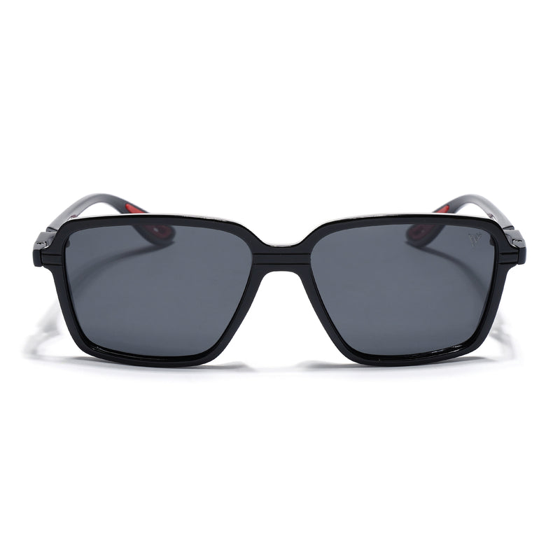 Hydra | Shine Black Polarized Square Sunglasses | PMG6653
