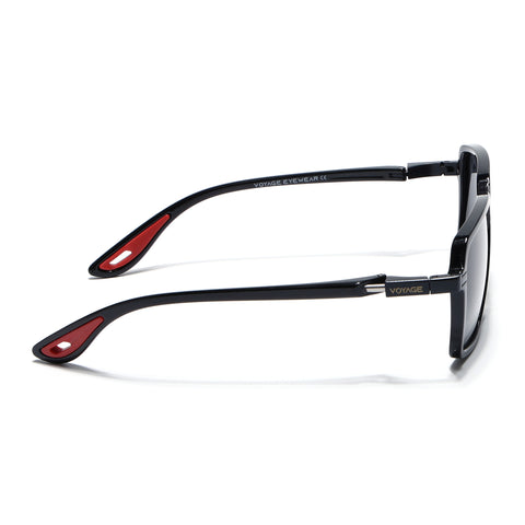 Hydra | Shine Black Polarized Square Sunglasses | PMG6653