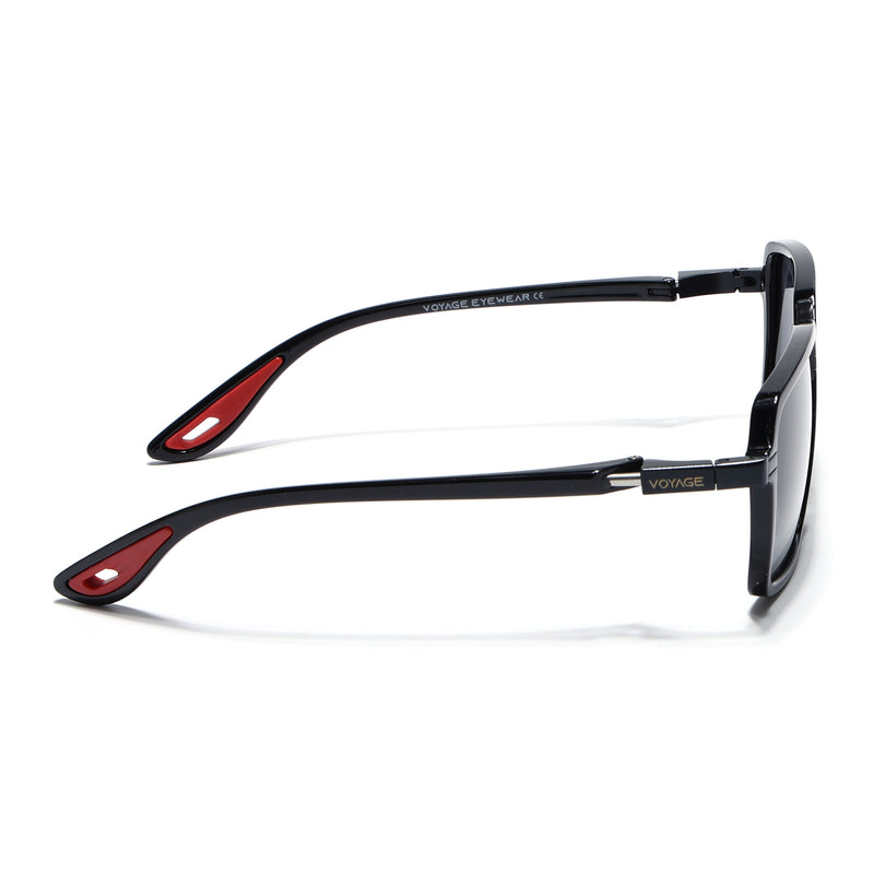 Hydra | Shine Black Polarized Square Sunglasses | PMG6653