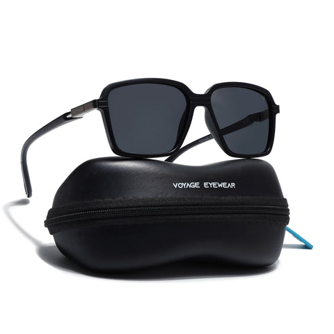 Hydra | Matt Black Polarized Square Sunglasses | PMG6654