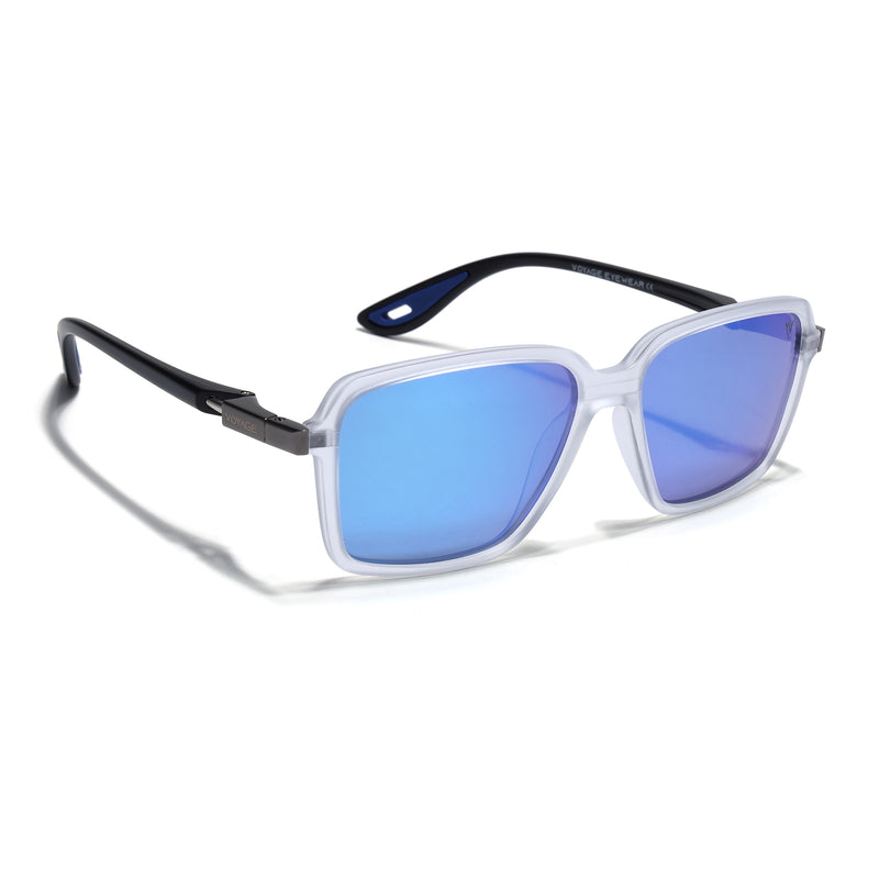 Hydra | Aqua Blue Reflector Polarized Square Sunglasses |  PMG6659