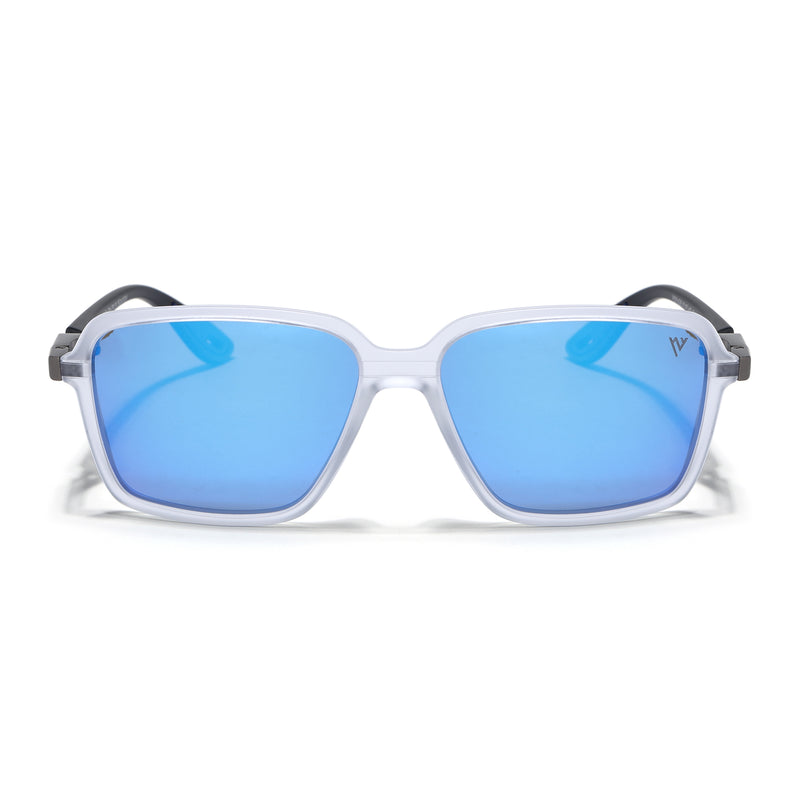 Hydra | Aqua Blue Reflector Polarized Square Sunglasses |  PMG6659