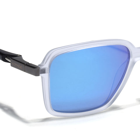 Hydra | Aqua Blue Reflector Polarized Square Sunglasses |  PMG6659