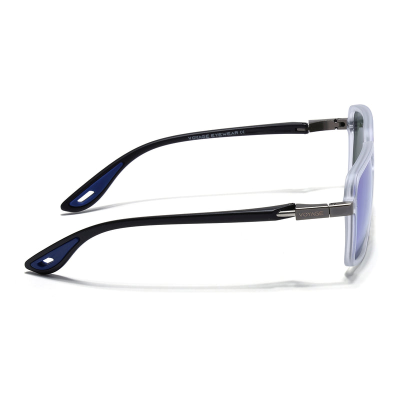 Hydra | Aqua Blue Reflector Polarized Square Sunglasses |  PMG6659