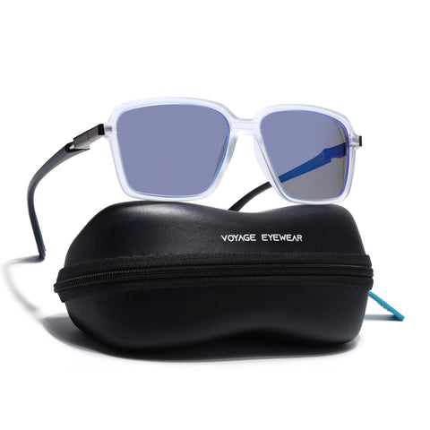 Hydra | Aqua Blue Reflector Polarized Square Sunglasses |  PMG6659
