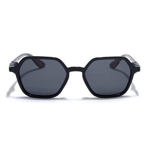 EdgeX | Shine Black Polarized Hexagon Sunglasses | PMG6639