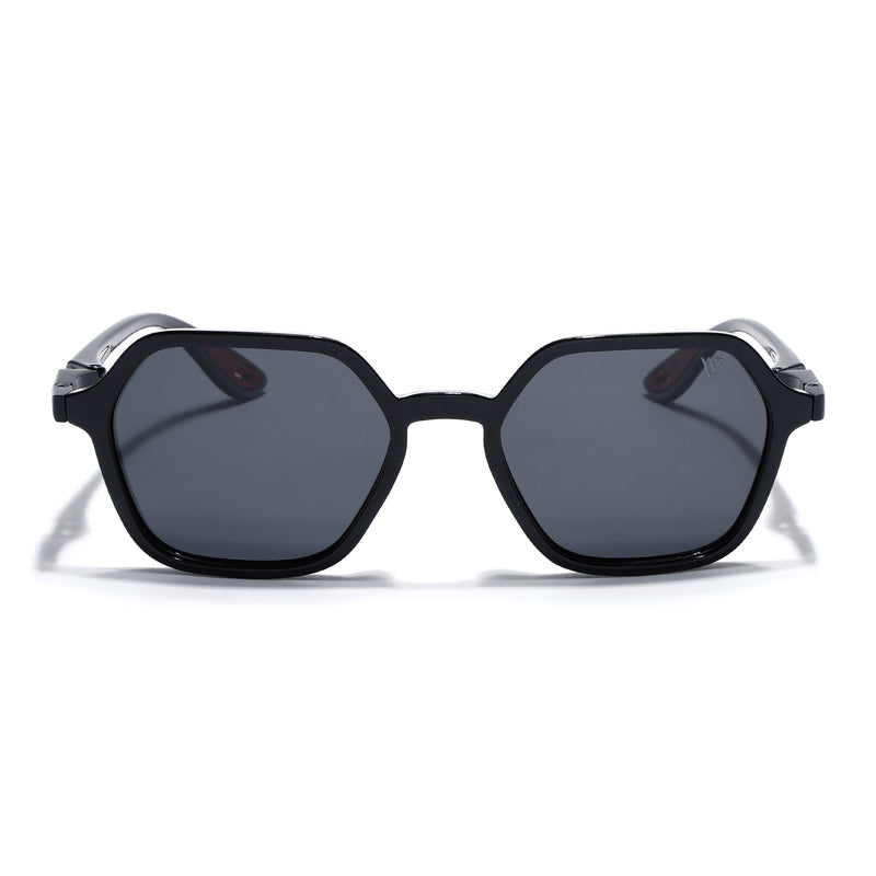 EdgeX | Shine Black Polarized Hexagon Sunglasses | PMG6639