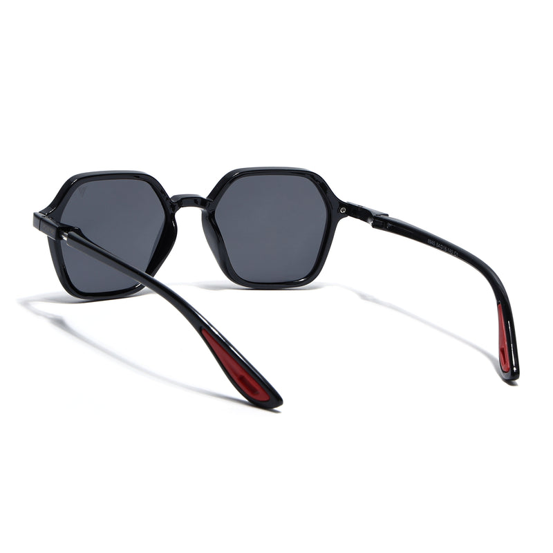 EdgeX | Shine Black Polarized Hexagon Sunglasses | PMG6639