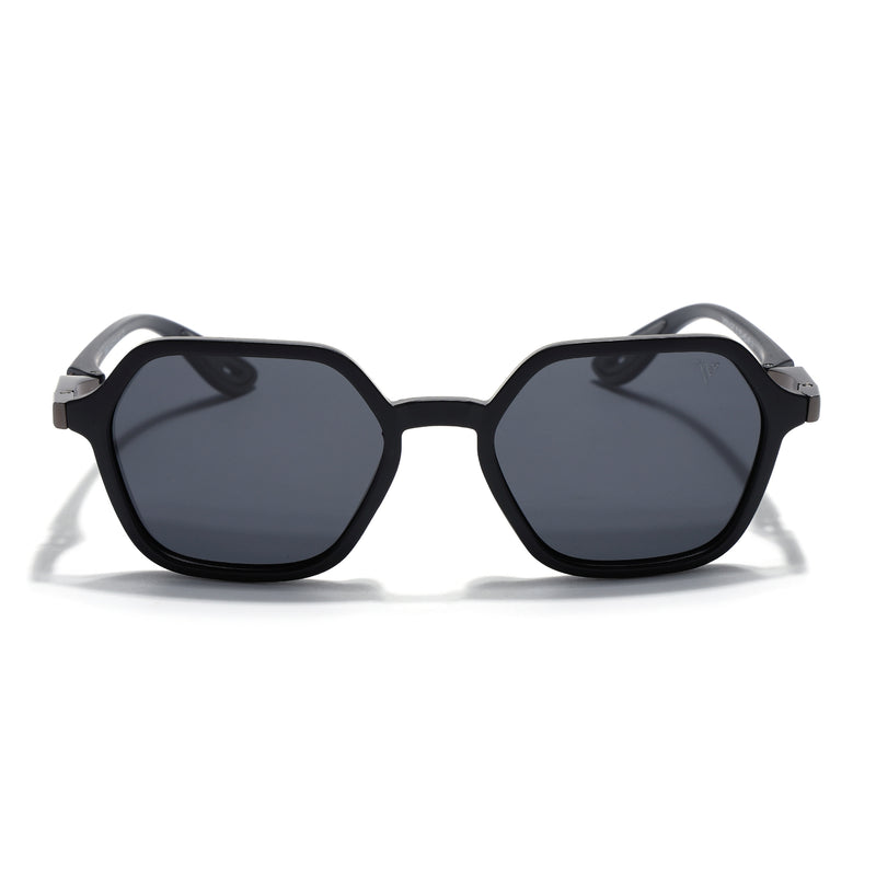 EdgeX | Matt Black Polarized Hexagon Sunglasses | PMG6640