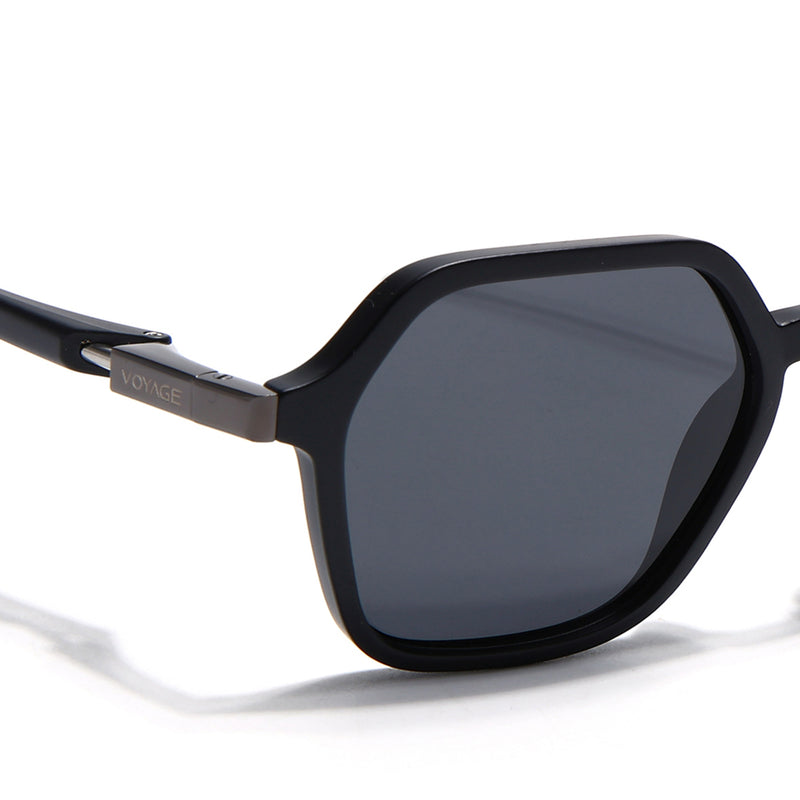 EdgeX | Matt Black Polarized Hexagon Sunglasses | PMG6640