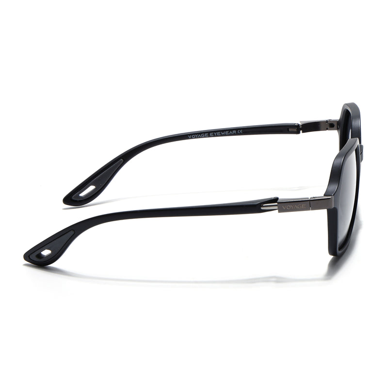 EdgeX | Matt Black Polarized Hexagon Sunglasses | PMG6640