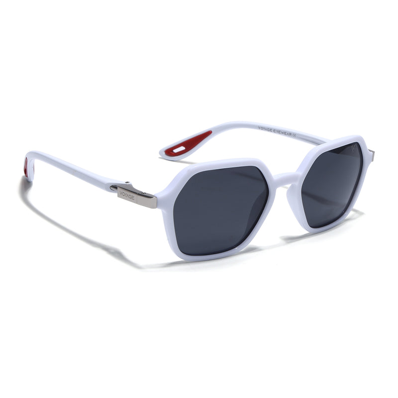EdgeX | White Polarized Hexagon Sunglasses |  PMG6642