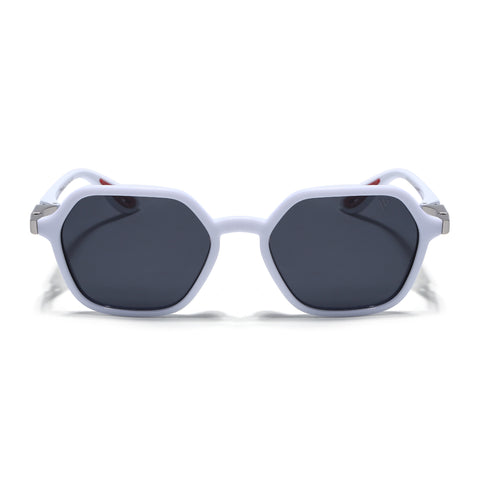 EdgeX | White Polarized Hexagon Sunglasses |  PMG6642