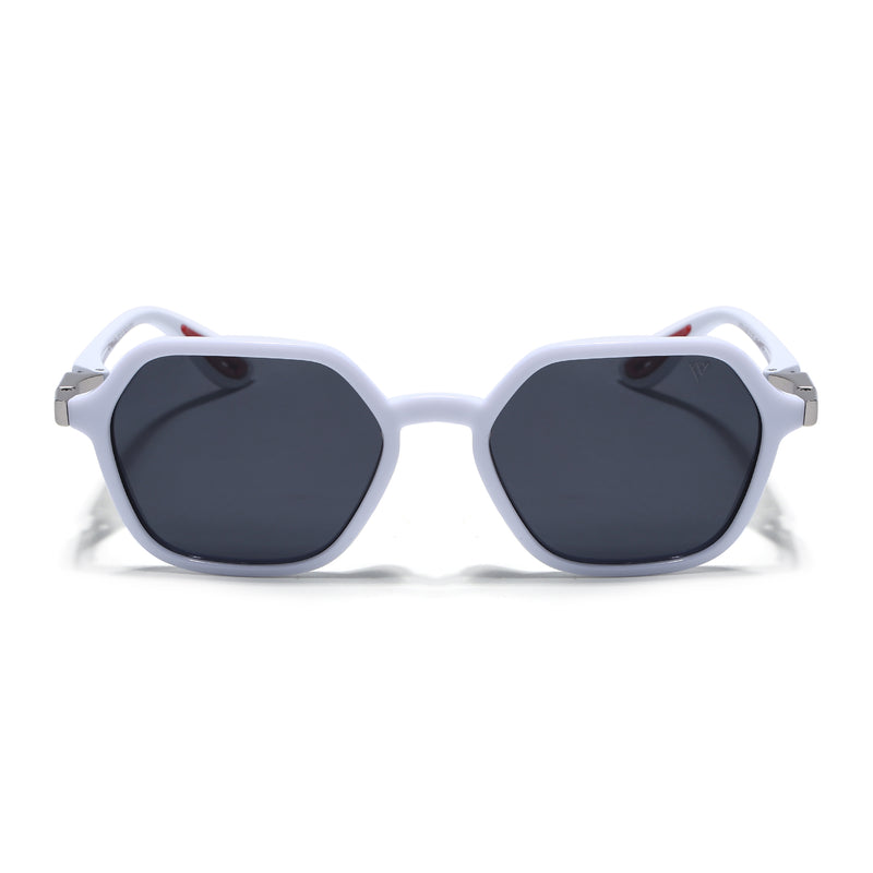 EdgeX | White Polarized Hexagon Sunglasses |  PMG6642