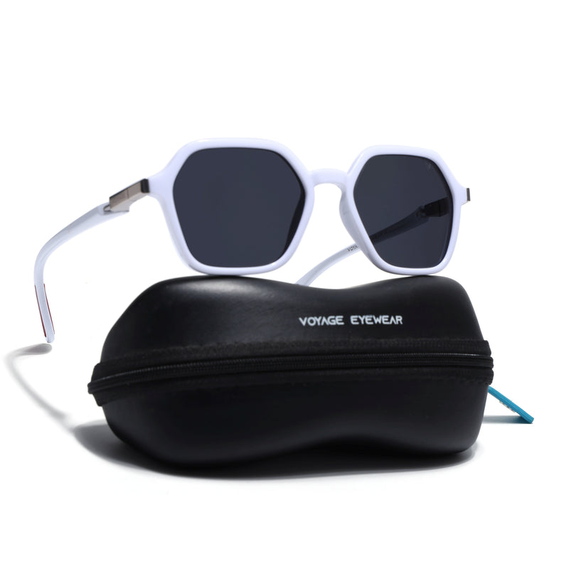EdgeX | White Polarized Hexagon Sunglasses |  PMG6642