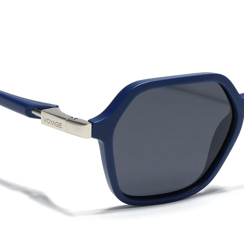 EdgeX | Blue Polarized Hexagon Sunglasses | PMG6643