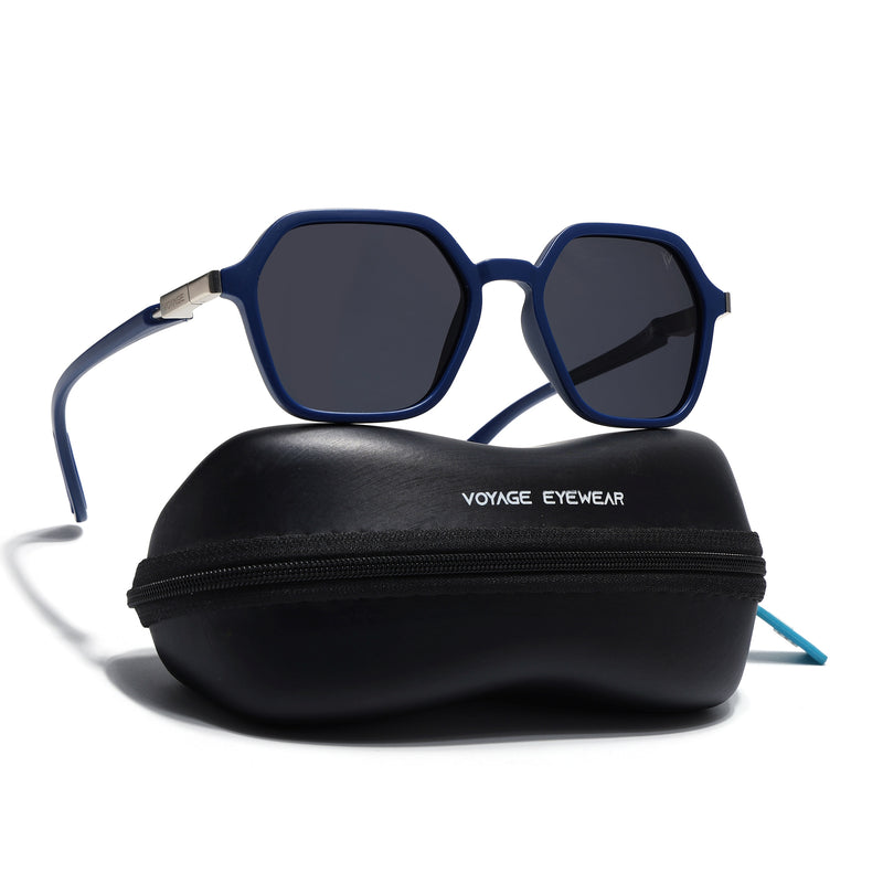 EdgeX | Blue Polarized Hexagon Sunglasses | PMG6643