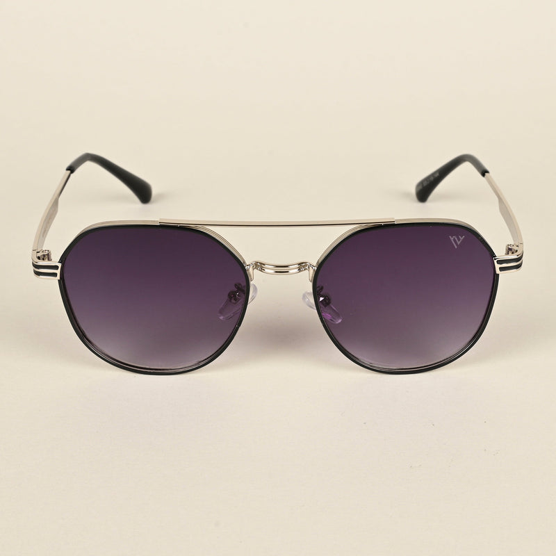 Purple & Clear Round Sunglasses - MG4333