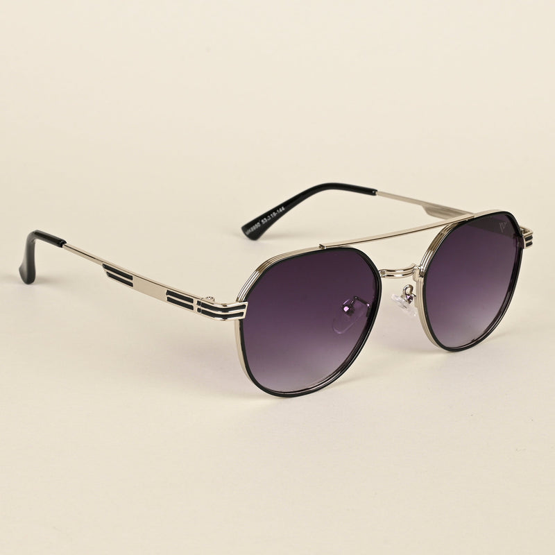 Purple & Clear Round Sunglasses - MG4333