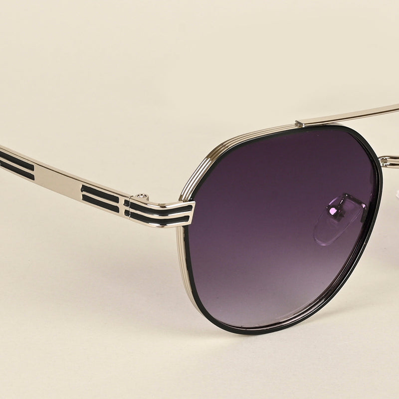 Purple & Clear Round Sunglasses - MG4333