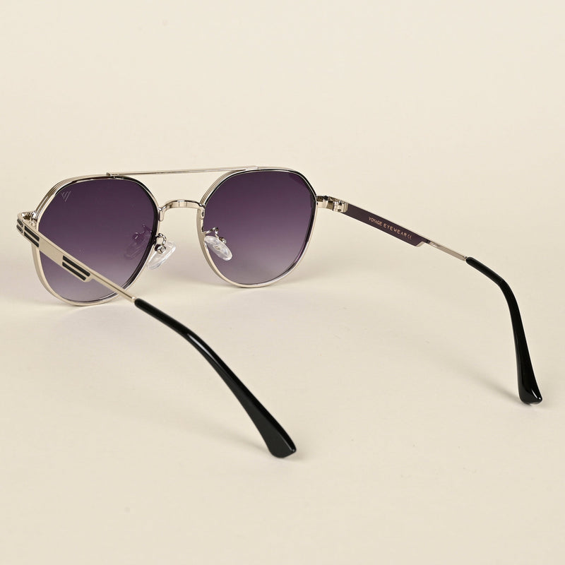 Purple & Clear Round Sunglasses - MG4333