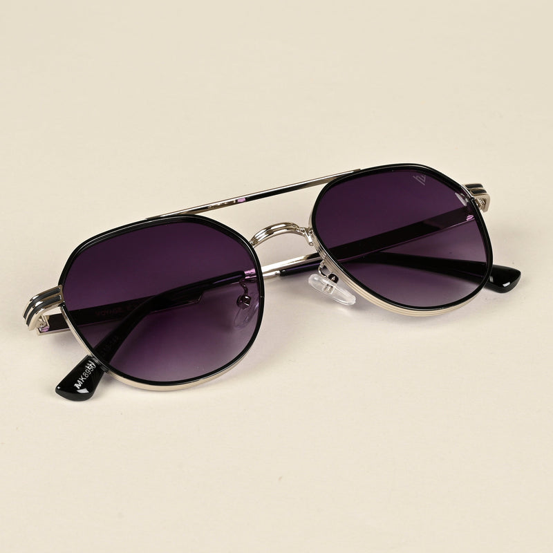 Purple & Clear Round Sunglasses - MG4333
