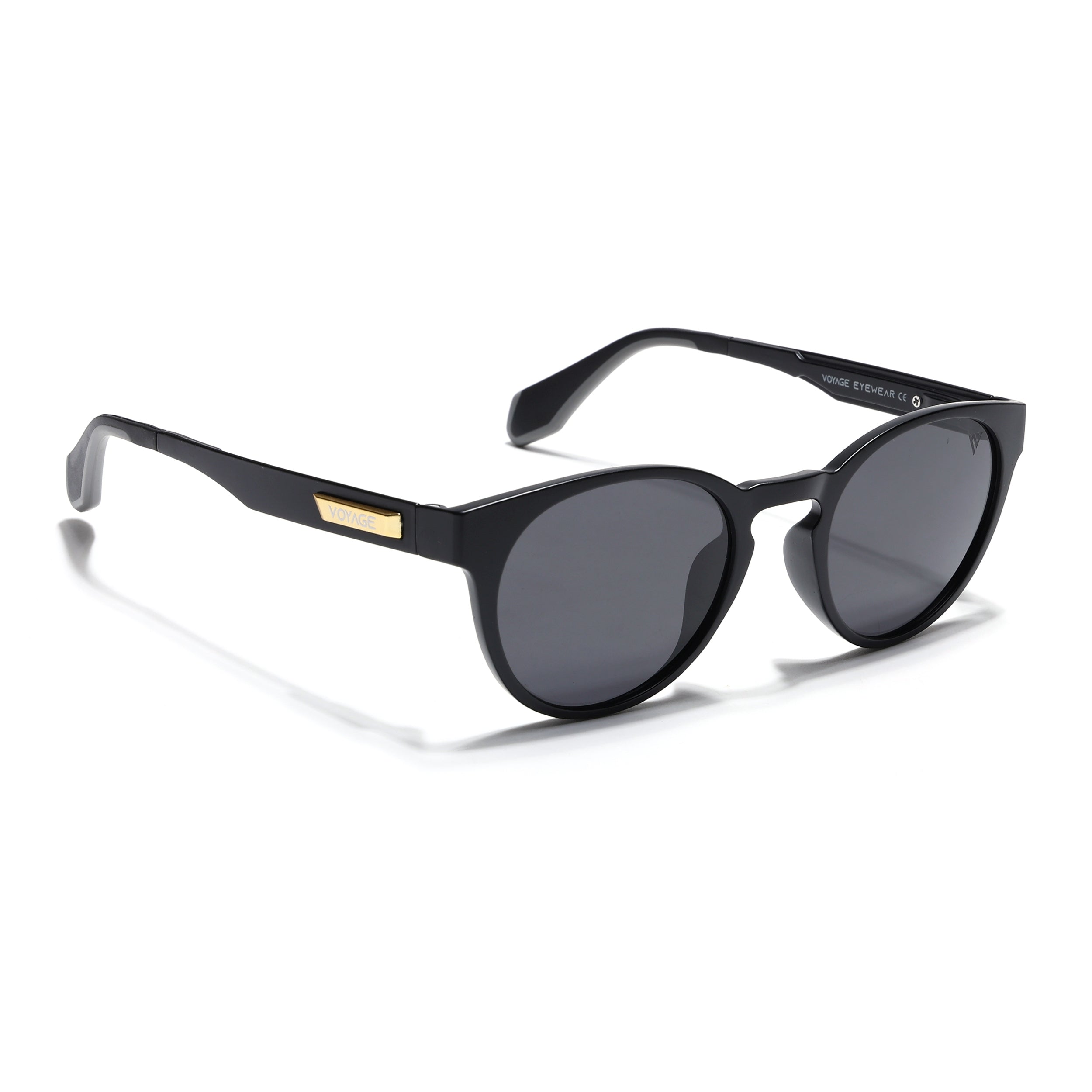 Active Matte Black Polarized Round Sunglasses - PMG4456