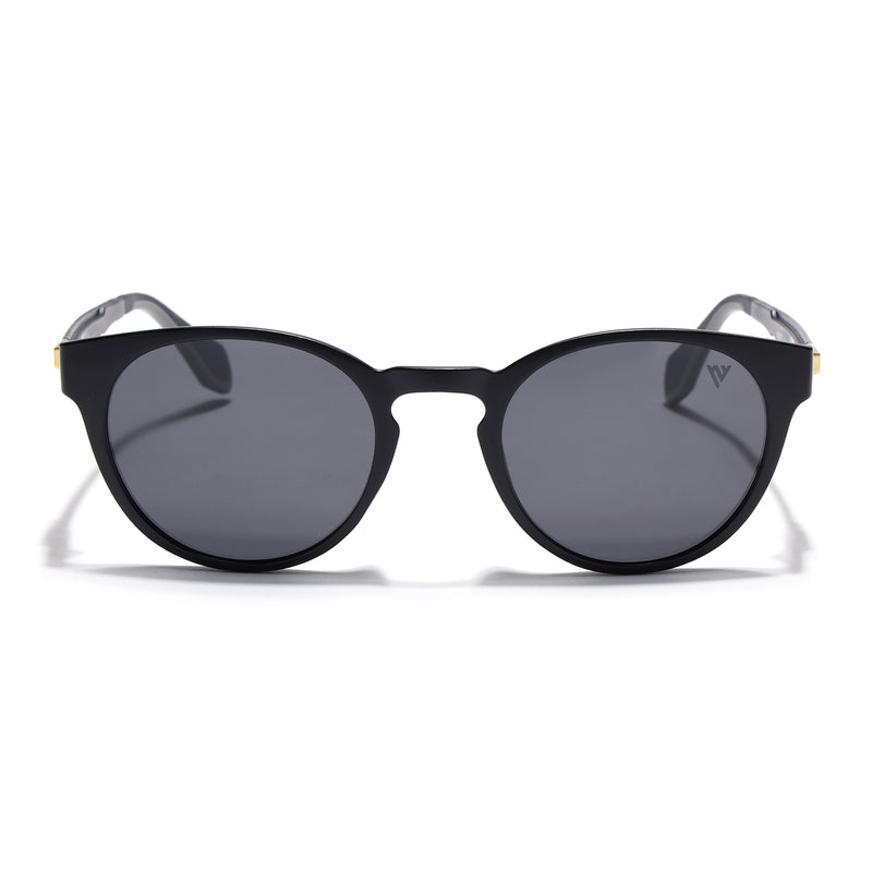 Active Matte Black Polarized Round Sunglasses - PMG4456