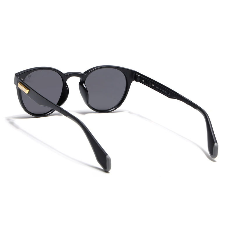 Active Matte Black Polarized Round Sunglasses - PMG4456