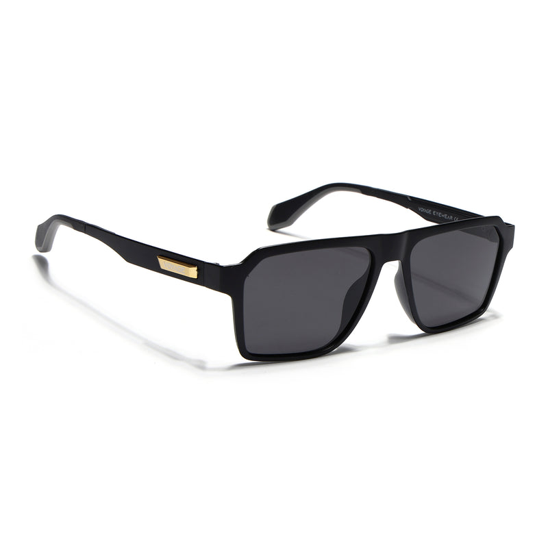Active Matte Black Polarized Wayfarer Sunglasses - PMG4452