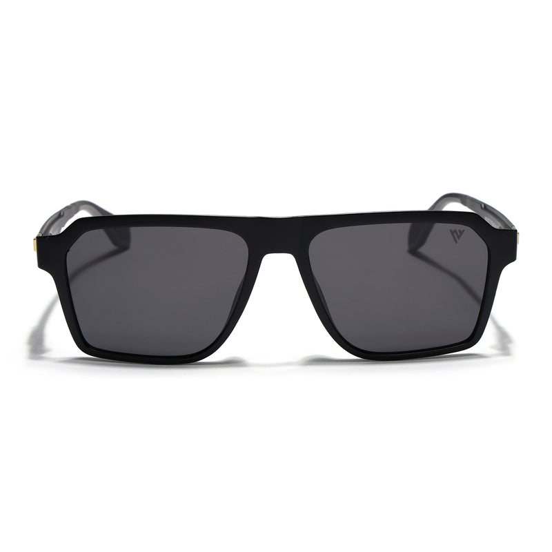 Active Matte Black Polarized Wayfarer Sunglasses - PMG4452