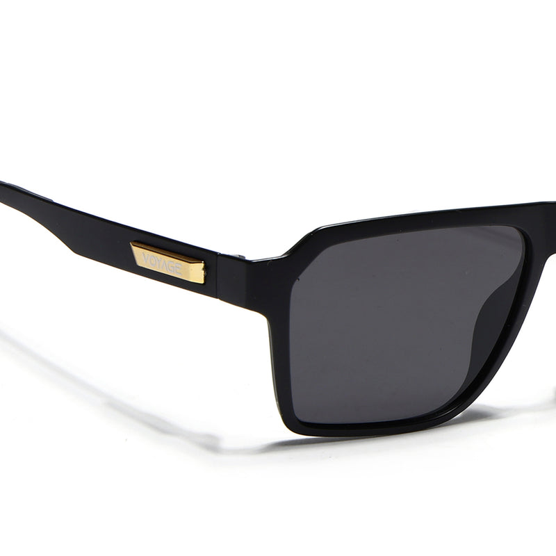 Active Matte Black Polarized Wayfarer Sunglasses - PMG4452
