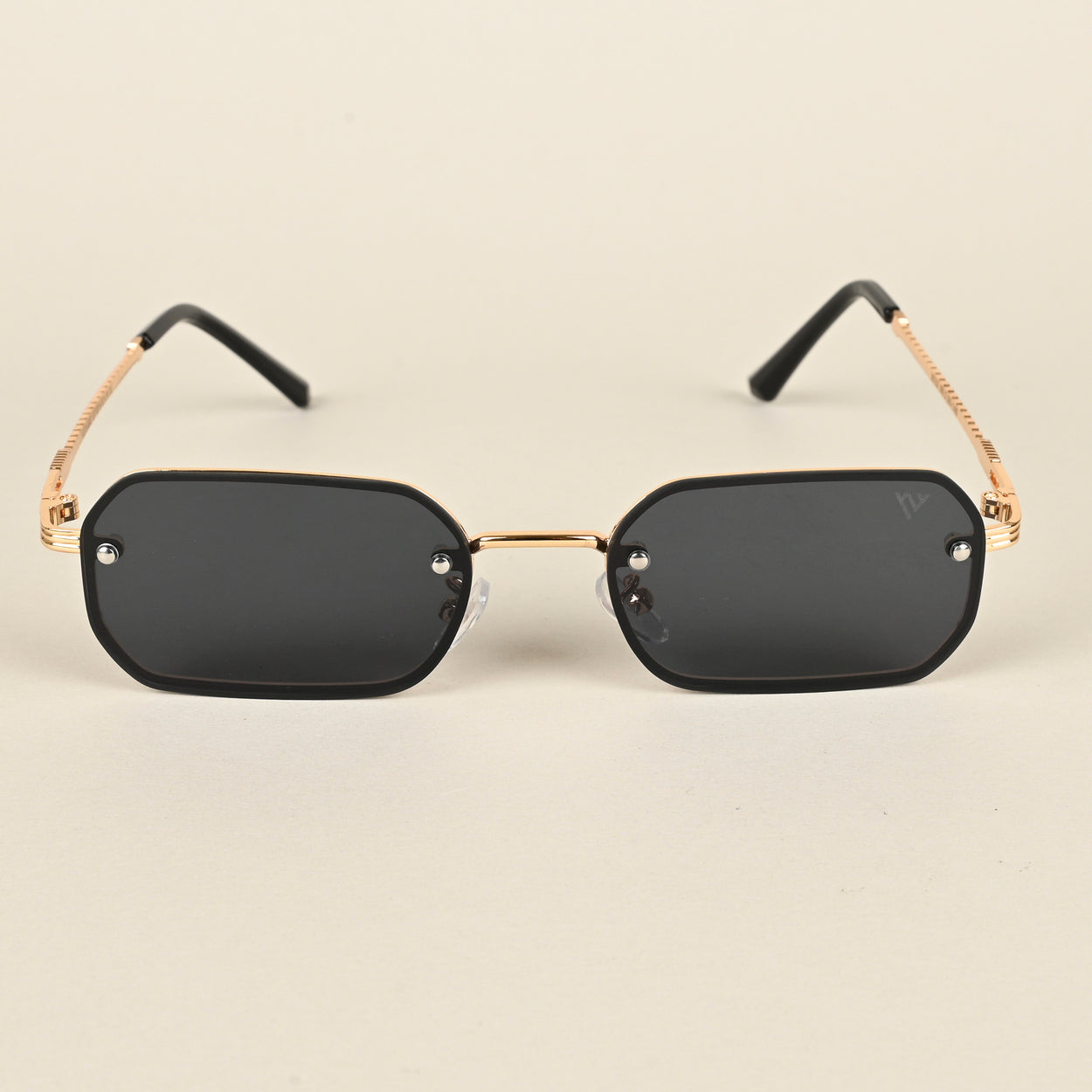 Voyage Black Rectangle Sunglasses for Men & Women - MG4321