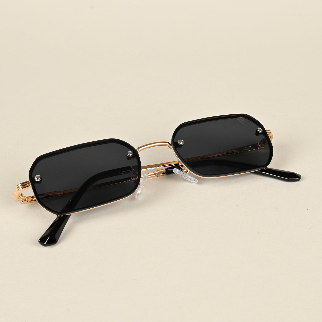 Voyage Black Rectangle Sunglasses for Men & Women - MG4321