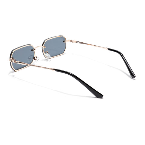Bareline | Gold-Black Rectangle Sunglasses | MG4321