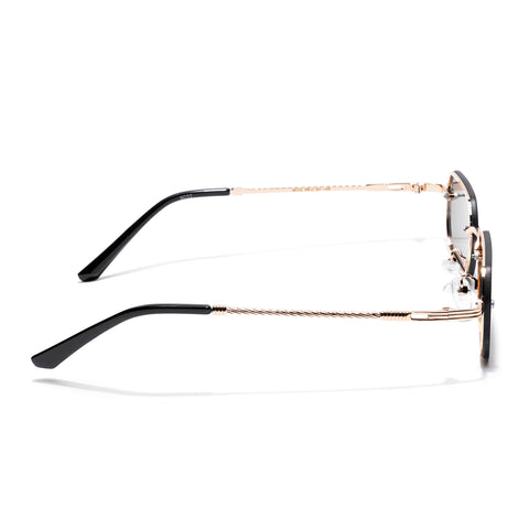 Bareline | Gold-Black Rectangle Sunglasses | MG4321